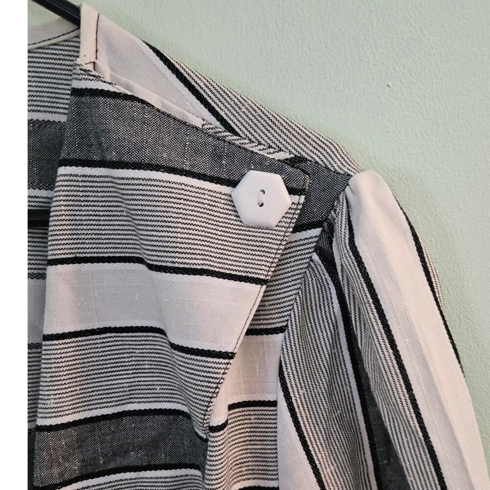 Vintage Manhattan Plaza 80s Grey Striped Open Jac… - image 8